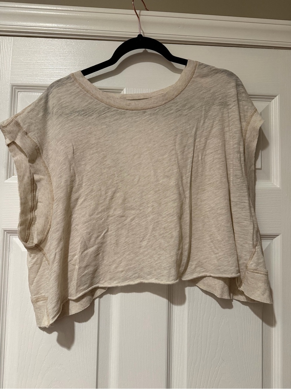 FP Movement by Free People Cream Boxy Crop Tee